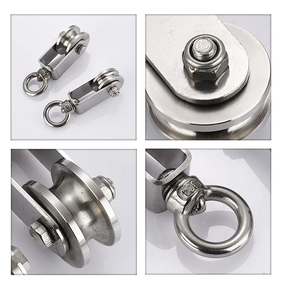 Stainless Steel 30/34 U Type Swivel Pulley Heavy Duty Cable Pulley Block Wheel for Wire Rope