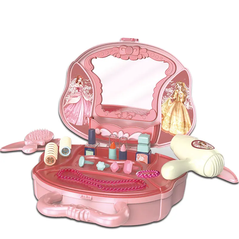 KSF Girls Pretend Play Hair Dryer Tote Bag Cosmetic Set Toys Beauty Bag Makeup Toys
