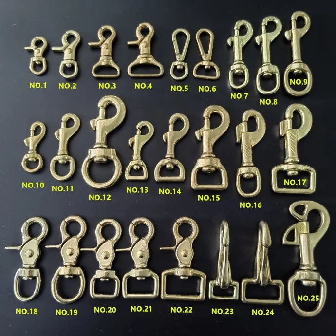 solid brass swivel trigger snap hook clip brass carabiner for dog leash