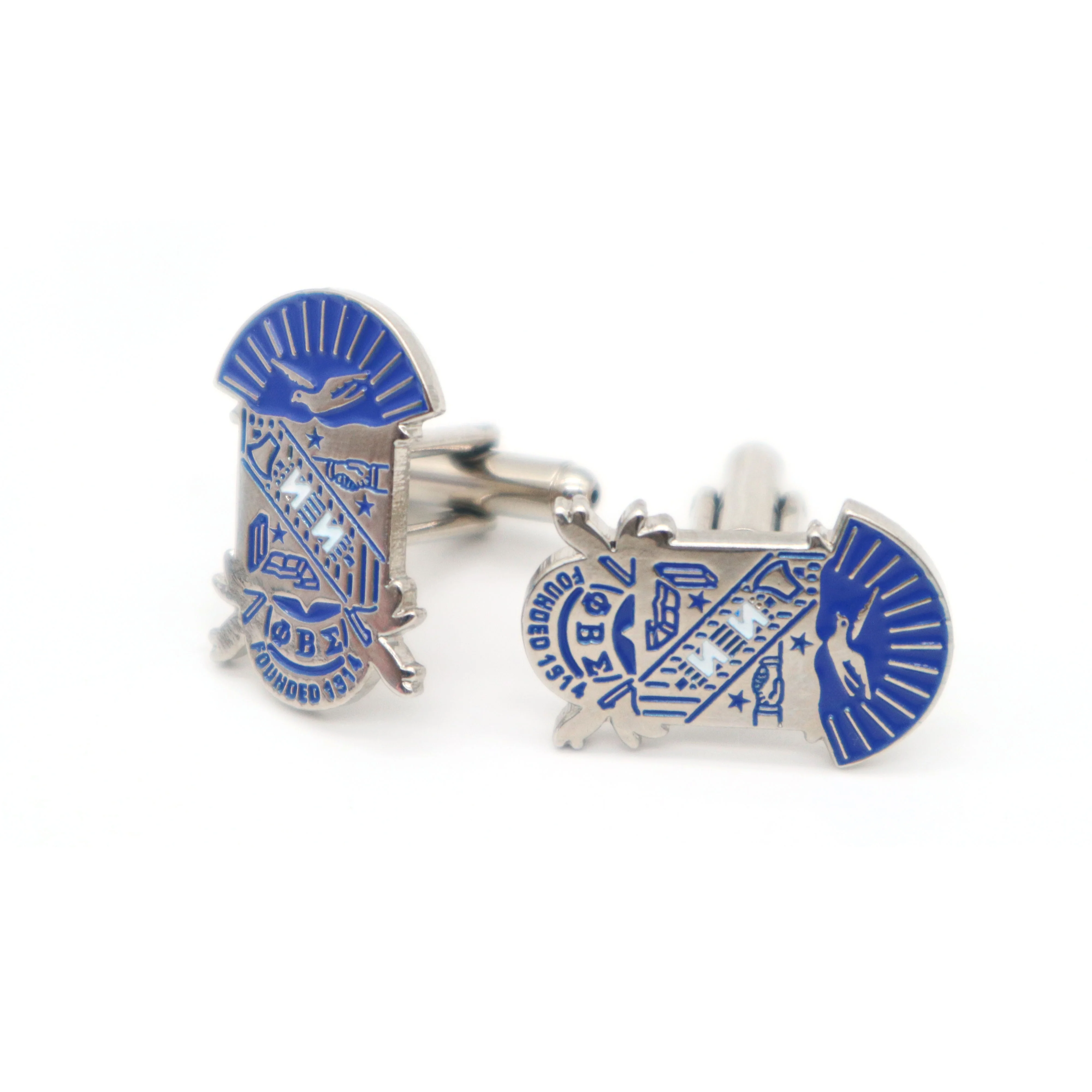 Custom greek letter Phi Beta Sigma metal crafts arm cufflink jewelry Custom masonic cufflinks gift