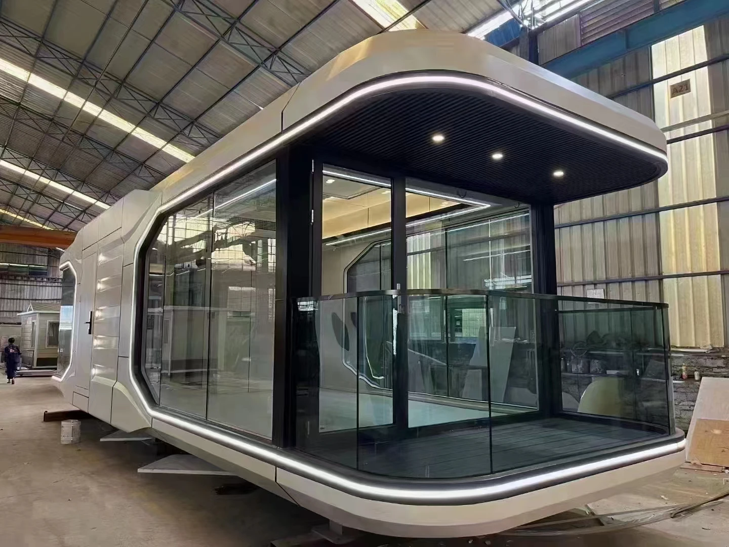 Modern Custom Mobile Prefabricated Tiny House Steel Container with Bathroom for Hotels