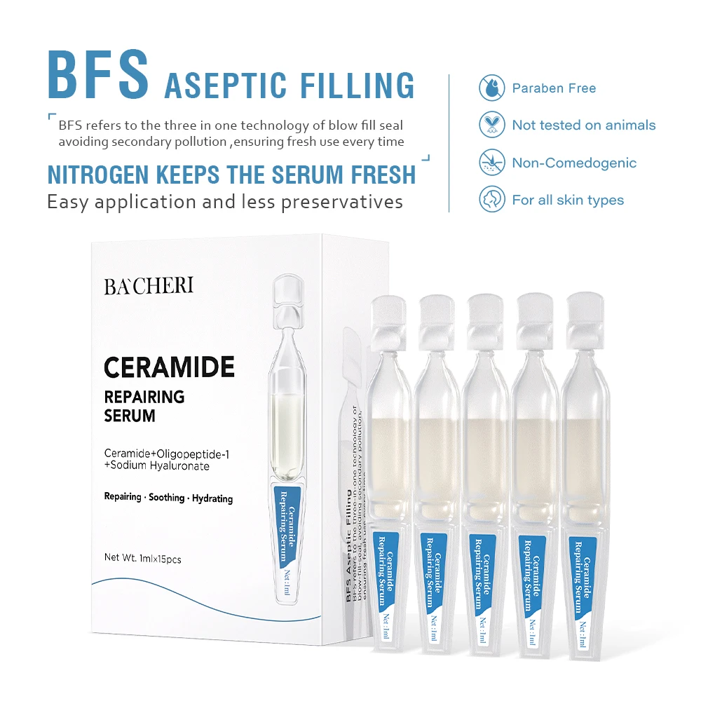 Kangrong ODM OEM Skin Care Face Care Oligopeptide-1 Sodium Hyaluronate Smoothing Hydrating Ceramide Repairing Serum