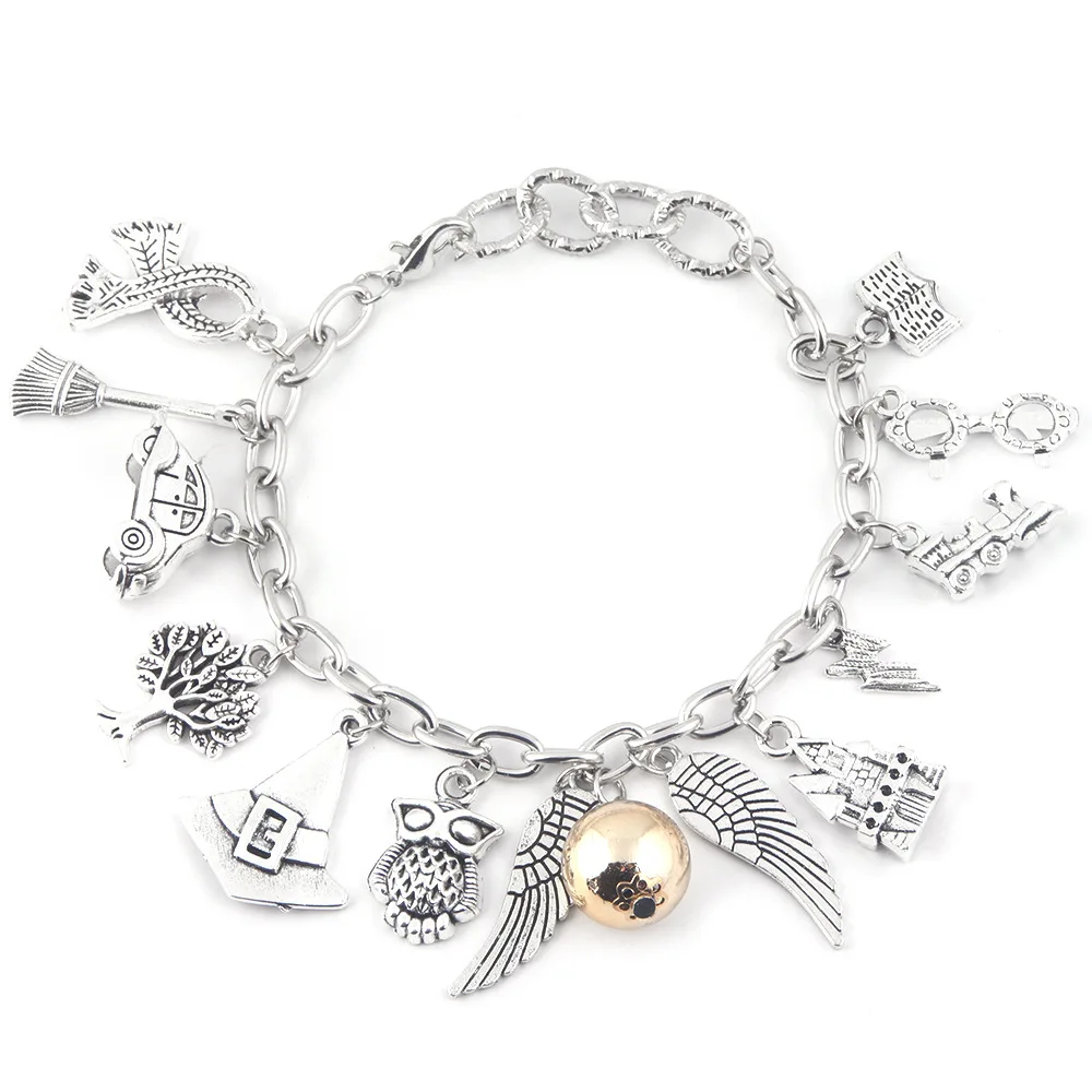 Cosplay Harry Necklace Bracelet Potter with Time Turner Snitch for Halloween Christmas & Back to School
