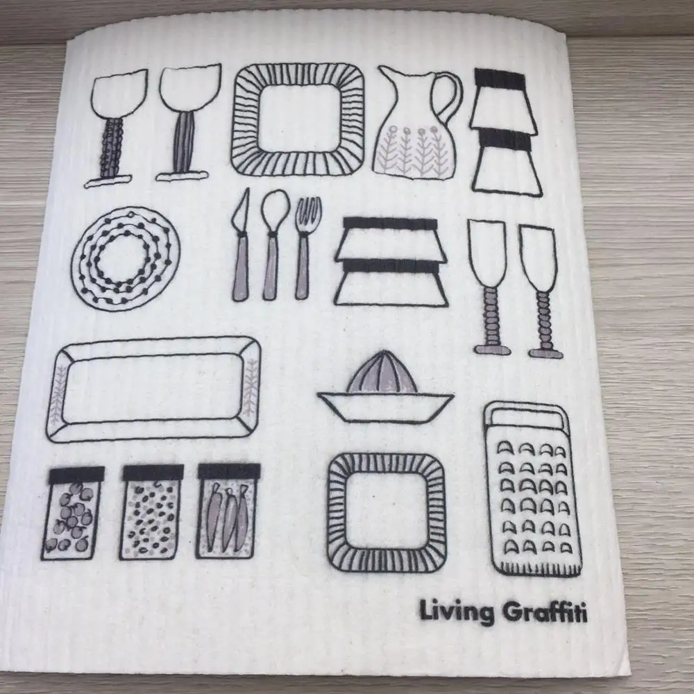 ECO Friendly Absorbent Cleaning Cloth | Reusable Cleaning Wipes | Swedish Dish Cloths Sponge Household Cleaning 1000packs Reach