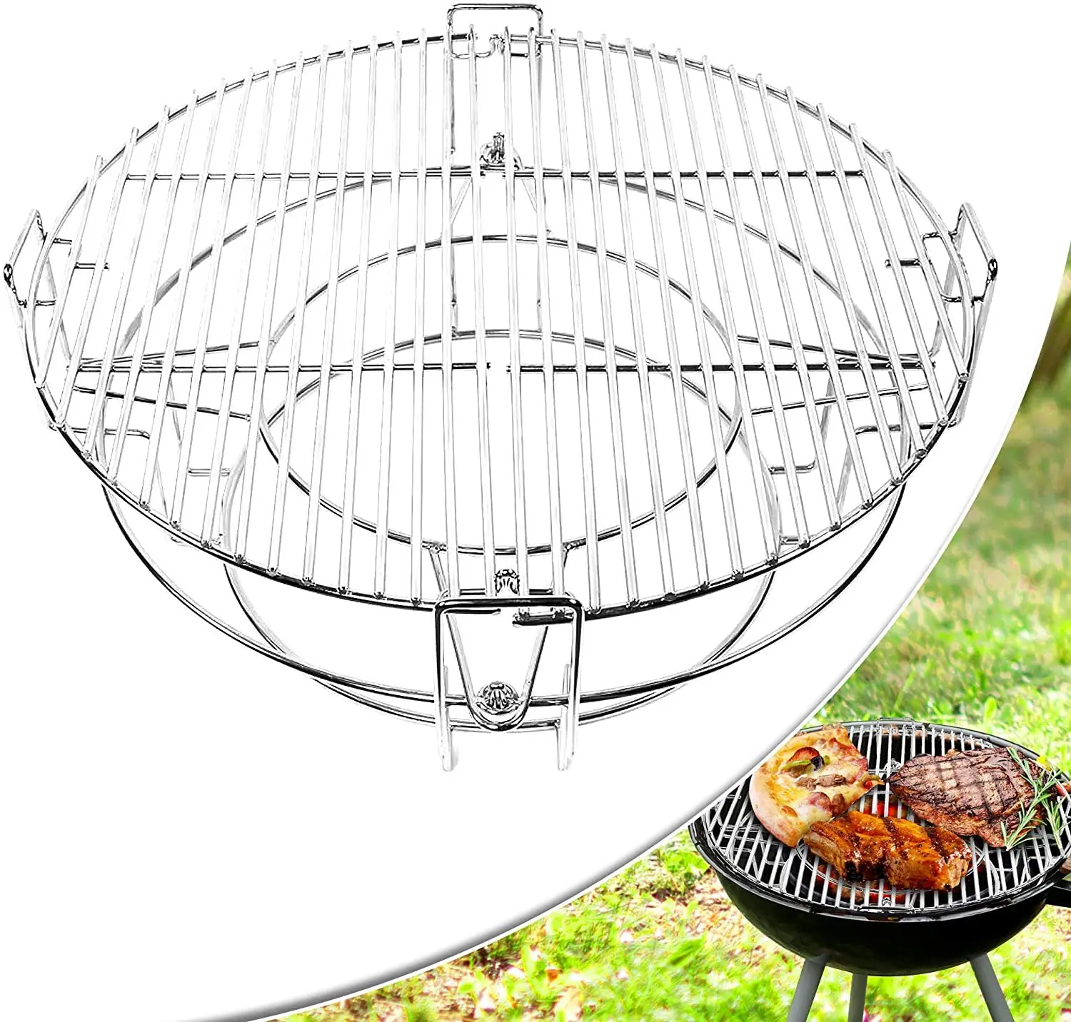 High Quality Large Area Stainless Steel Barbecue Grill Round Net Outdoor Hanging Grate