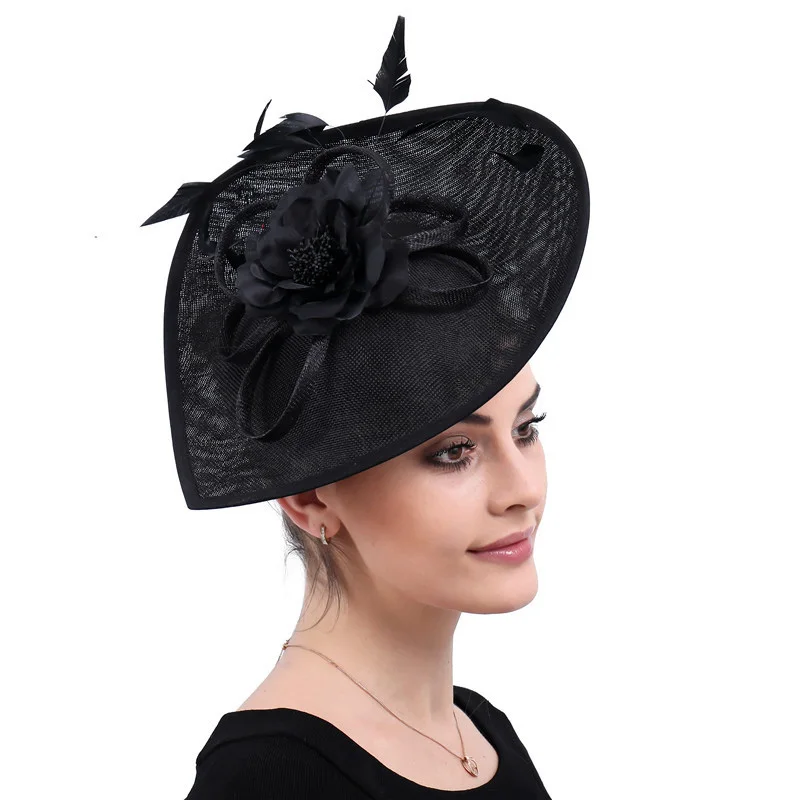 Women quality Fascinators fabric flower feather headpiece hair fascinator hats for ladies 2023