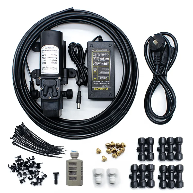 12V 6m Fog Mist System with Water Pump Mist Nozzles for Efficient Outdoor Misting Cooling System