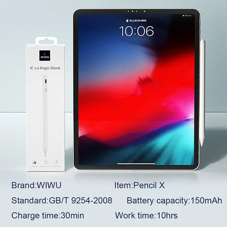 WIWU New Palm Rejection Active Metal High Sensitive Stylus Pen for iPad Pro 2020 Touch Screens