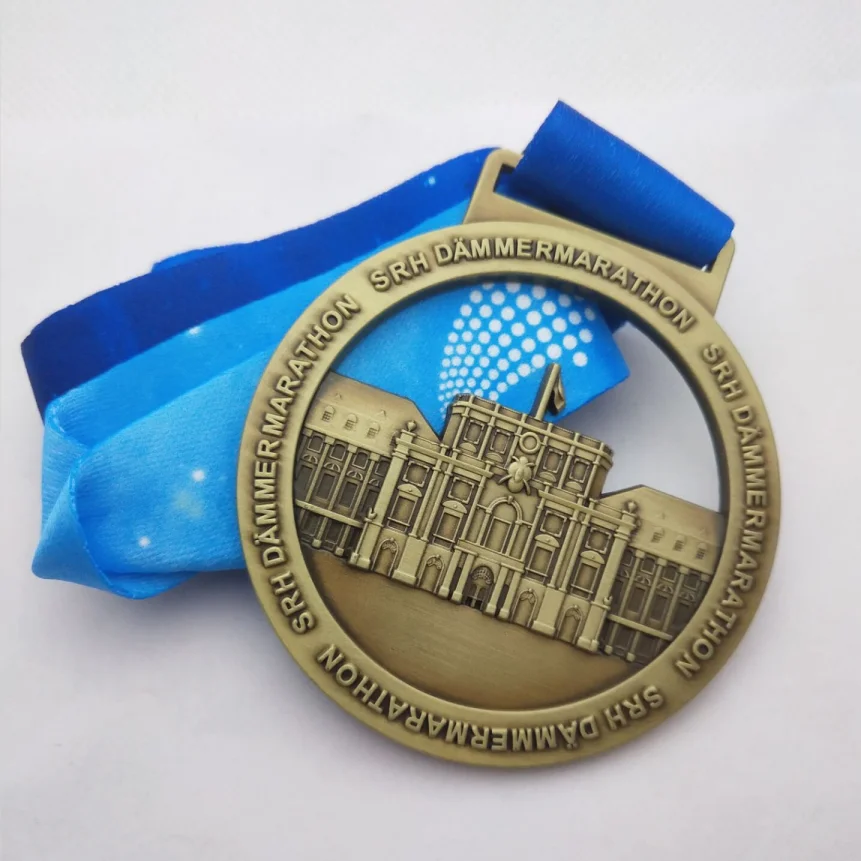 Dammer Marathon Medal Custom Wholesale Die Cast Antique Bronze 3D Metal Medal