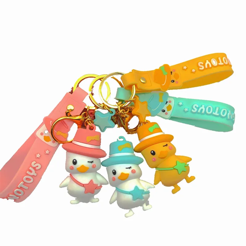 Милая картонная игрушка-утка кошка пингвин кролик рекламная резиновая пластиковая цепочка для ключей маленькая Подарочная сумка подвеска