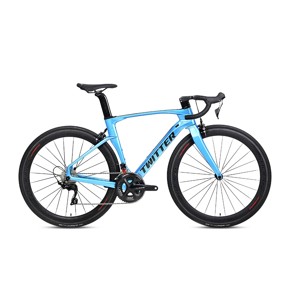 TWITTER Road Bike Shimano R7000-22S 50mm Carbon Wheels Integrated Handlebar Carbon Frame Road Bike Aero Road Bike