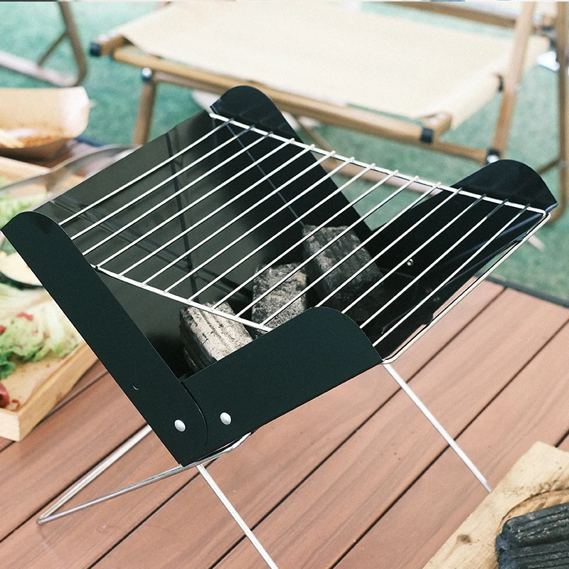 OEM Folding Outdoor Barbecue Grills Bbq Thickened Iron Rack Portable Barbecue Stove Ball Grill for Camping Party