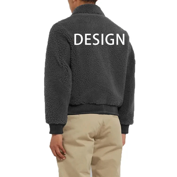 Fashion Shearling Bomber Wool Winter Jacket For Men Woman Custom Embroidered Logo Sherpa Fleece Jackets For Women 2023