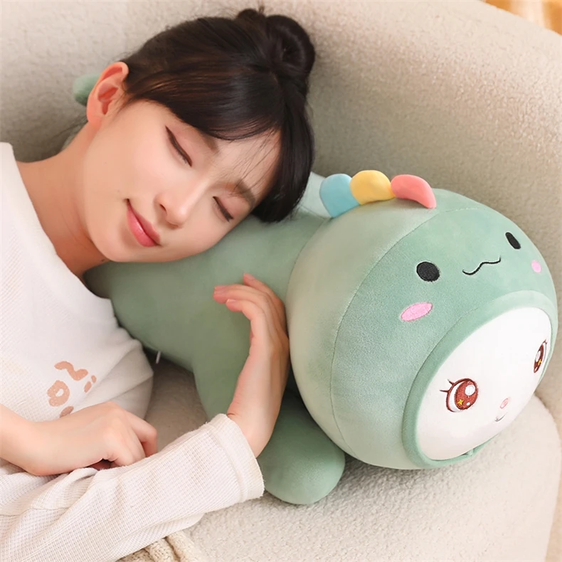 Creative bee dinosaur hippo shark pig plush toys sleep long pillow gift doll wholesale