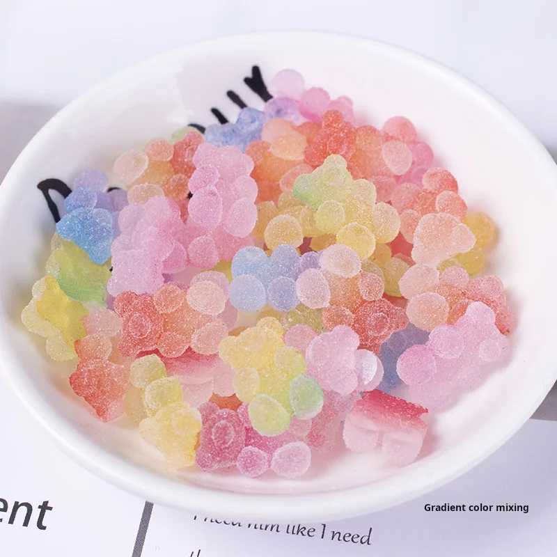 DIY Resin Accessories Cartoon Gummy Bear Gradient Jelly Mobile Phone Case Patch Hairpin Material