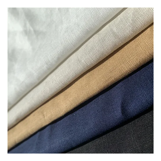 Wholesale white mixed soft washed organic cotton linen fabric for clothing