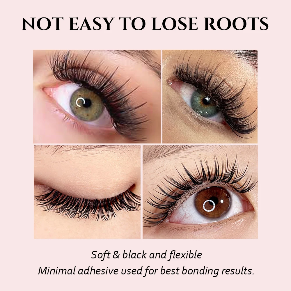 Gollee Cute Volume Matte Black Dark Fluffy Lash Extensions Fans Lash Tech Pre Made Lash Extension Fans J Curl Eyelash Extensions