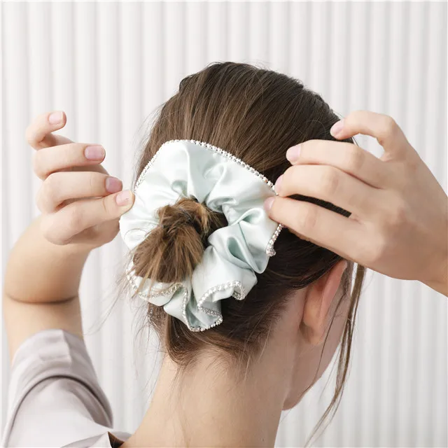 Flaming Best Selling 100% mulberry silk 1cm width hair scrunchie silk