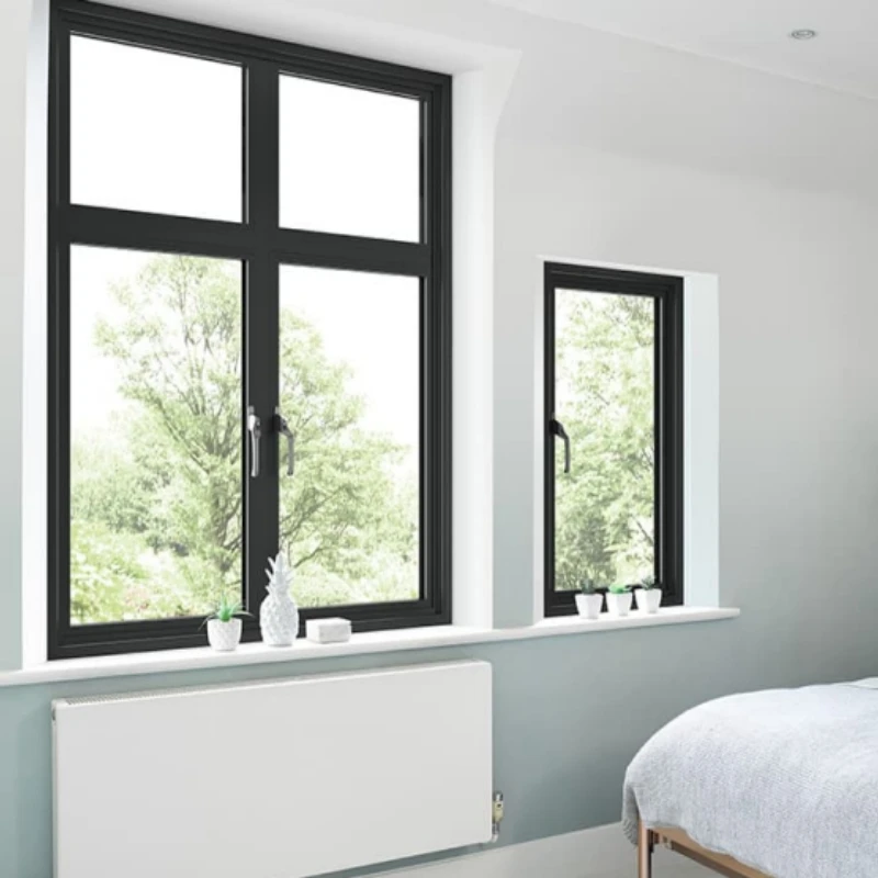 Plastic Profile Windows PVC Material Split Style Windows