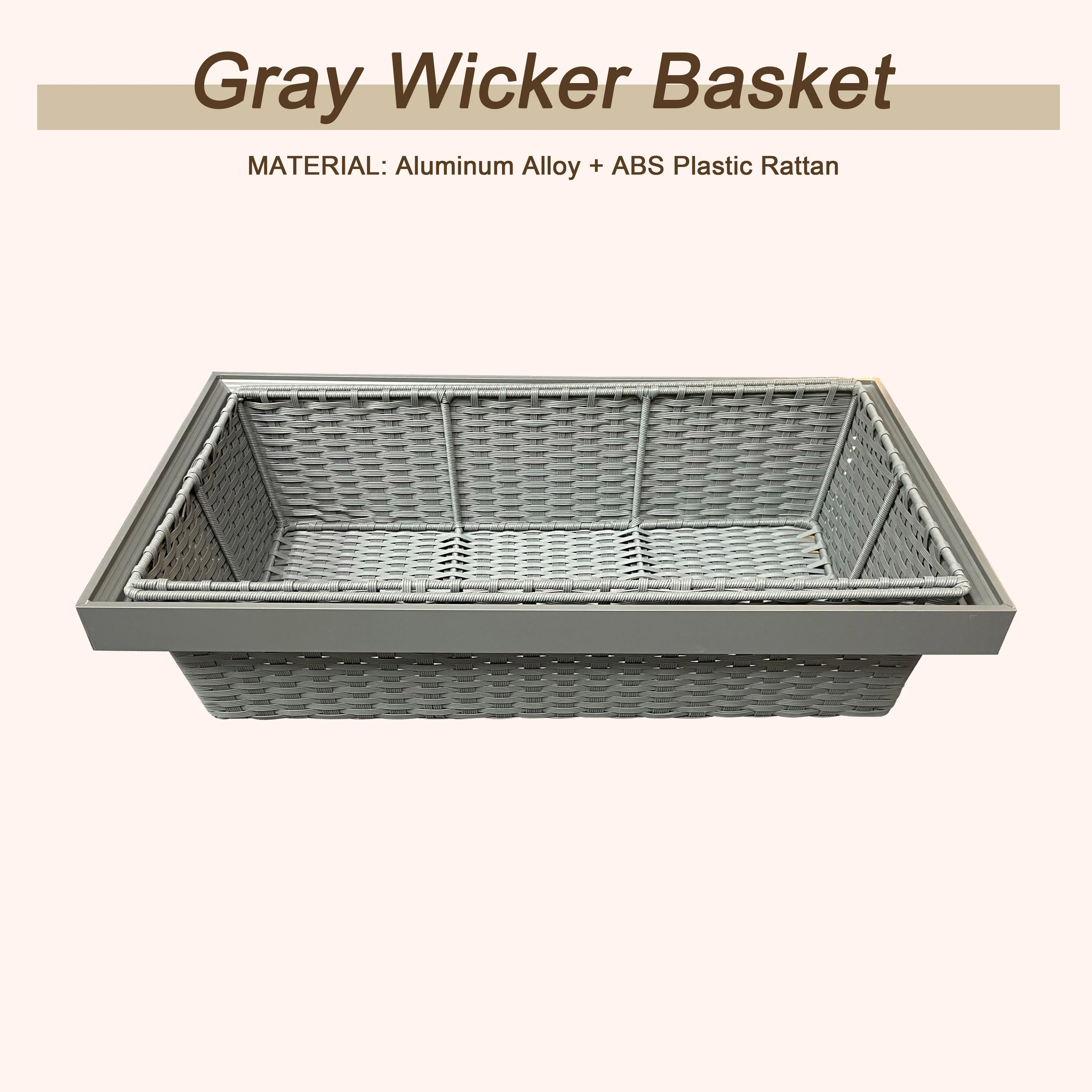 Wardrobe Clothes Storage Tray Delicate Appearance Multifunction Rattan Tshirt Organizer Large Gray Wicker Baskets for Blankets