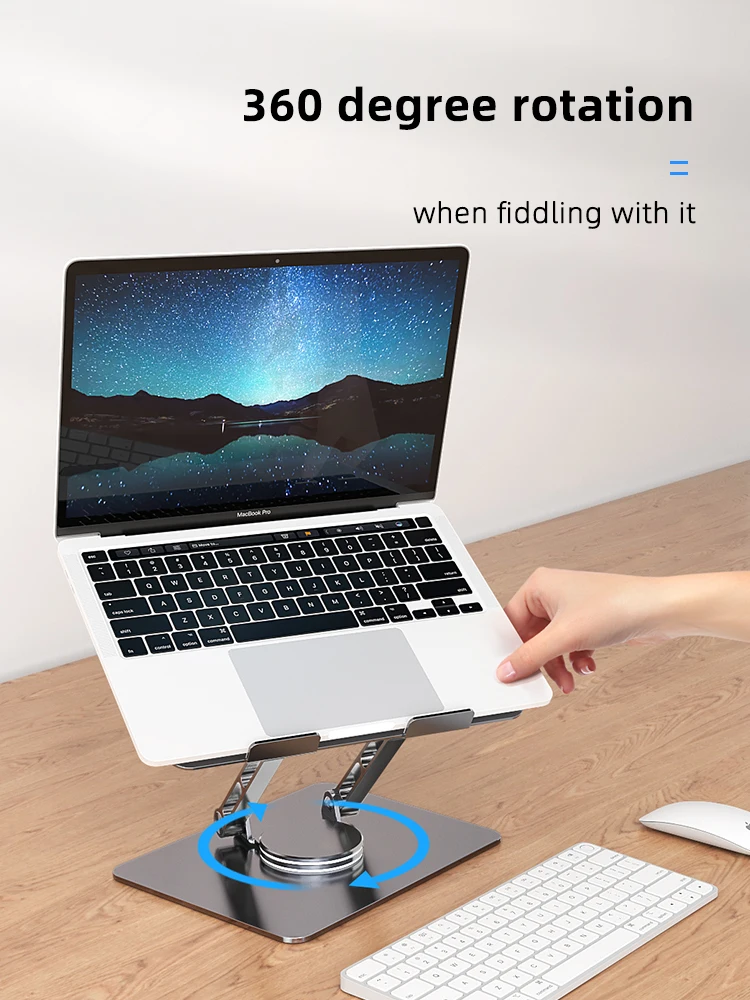 Great Roc 360 rotating laptop stand fit for up to 15.6 inch notebook desktop  computer holder riser stand laptop foldable riser
