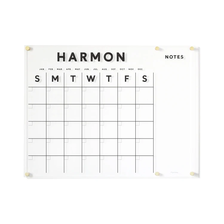 VONVIK High Quality Supplier Printing Acrylic Dry Erase Wall Calendar