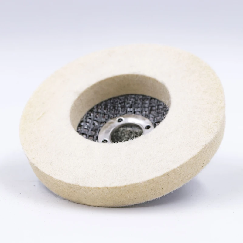 125mm 5 inch Round Type 100% Australian Wool Disc With Fiberglass Backing For Steel Polishing