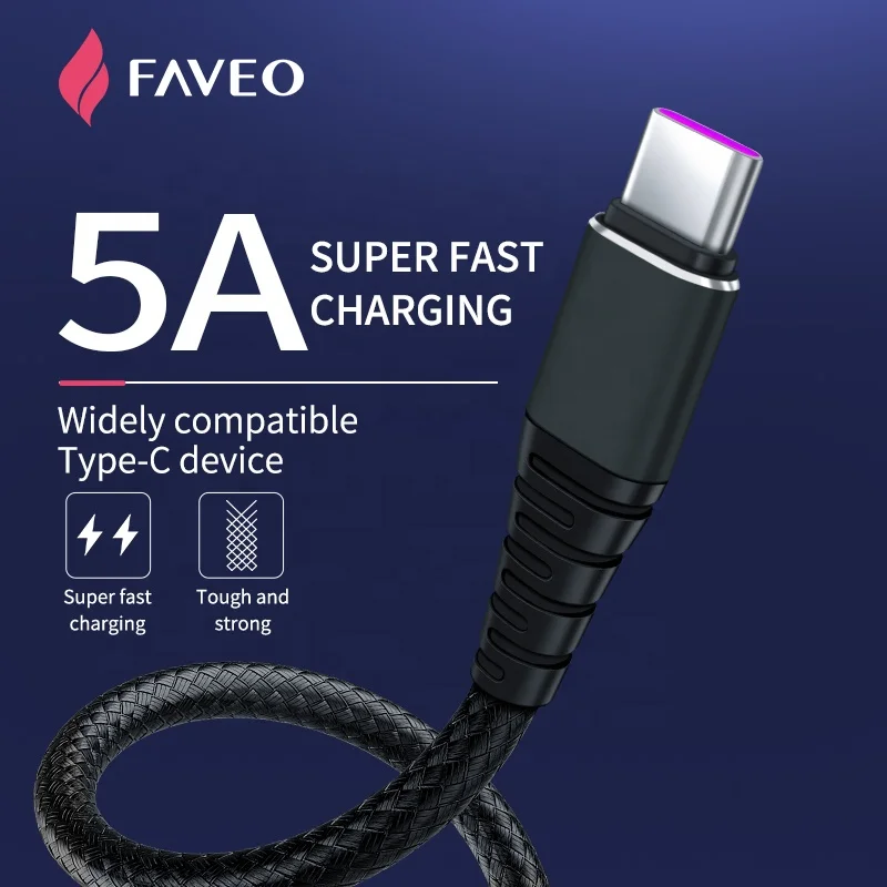 Type C Cable For Huawei P30 Pro Fast Charge Phone Charging Wire USB C Cable For Samsung S9 S8 S10 Type C 3A Charger