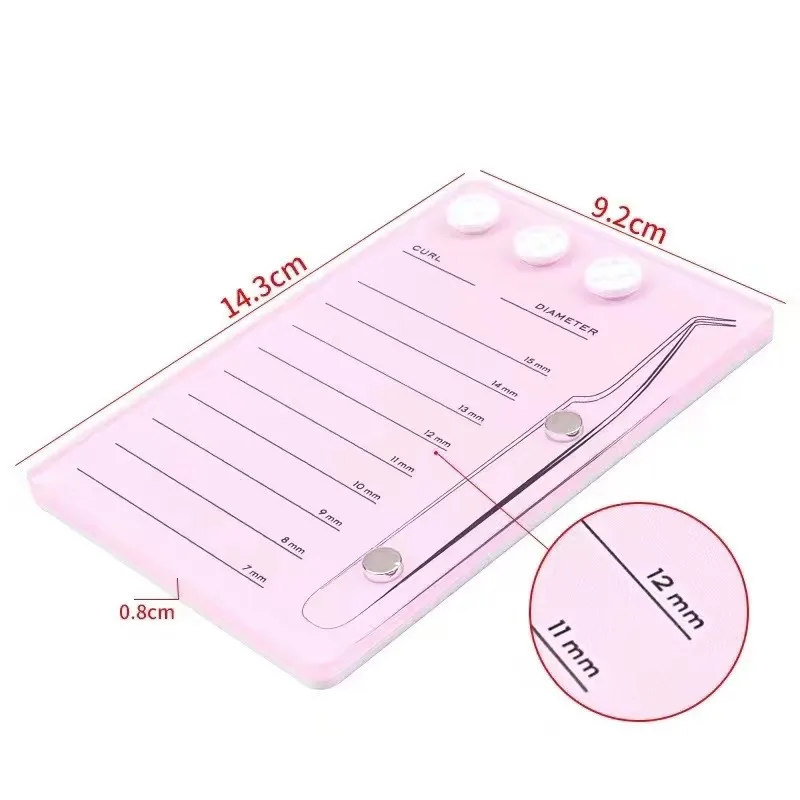 Private Label Portable Acrylic Grafting Eyelash Extensions Plate Pallet Lash Tile Magnetic Tweezers Board