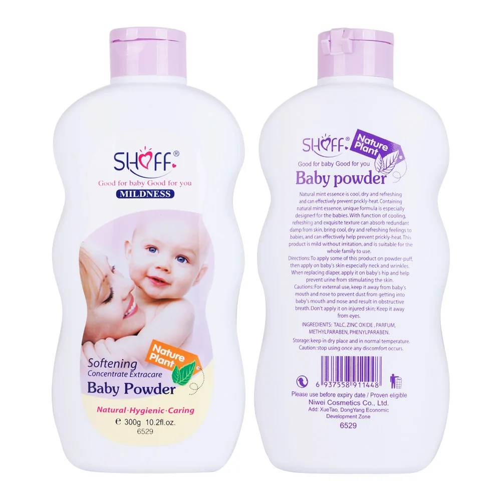 SHOFF 300g  Private Label Baby Powder, Pure Cornstarch with Aloe & Vitamin E
