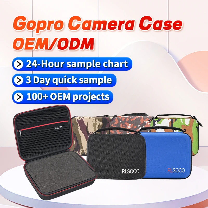 RLSOCO Custom Customized 1680d Portable Eva Hard Shell bag Waterproof Capsules Protective Carrying Case for Gopro Camera