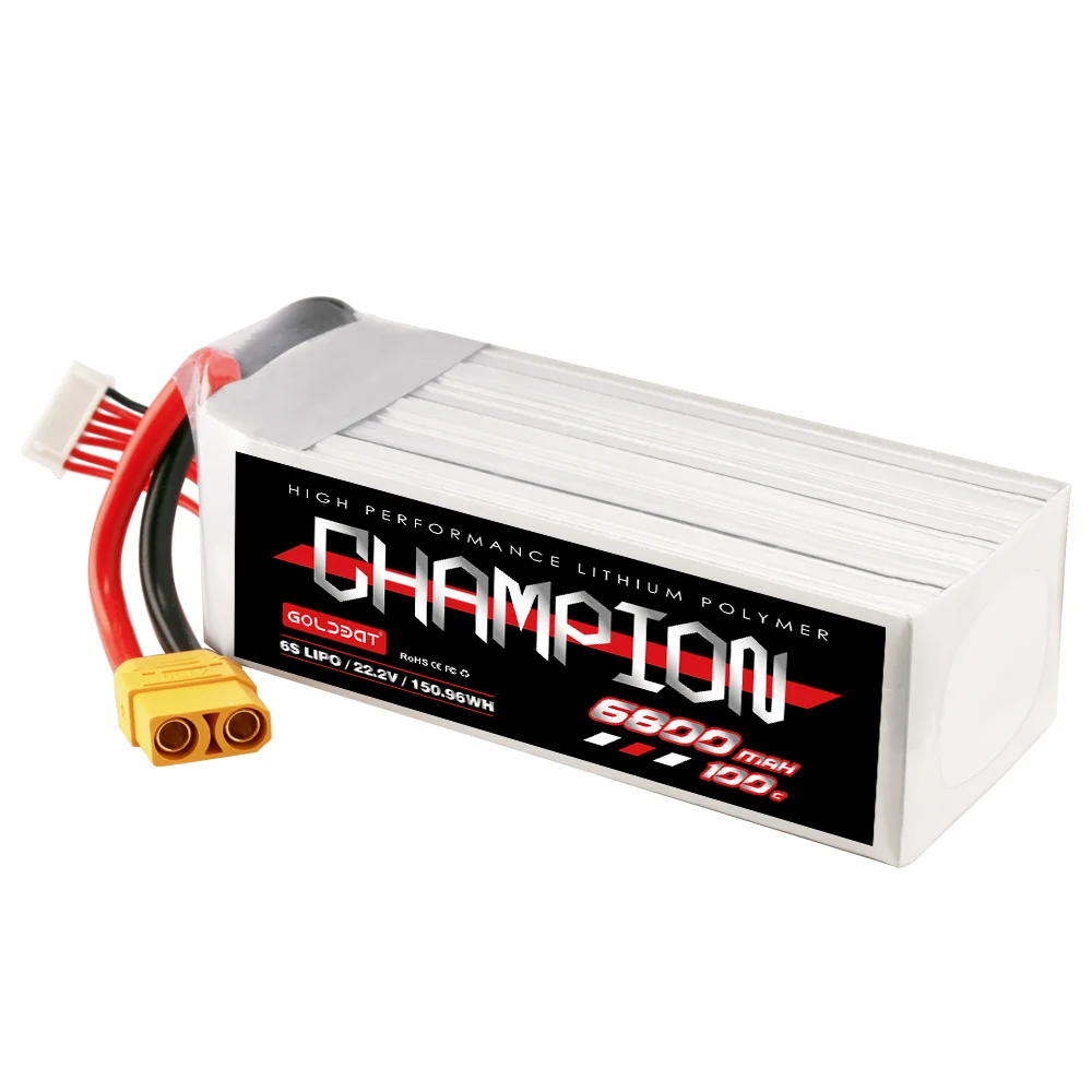 CHAMPION Factory Price OEM/ODM 6800mAh 100C 6S 22.2V Rechargeable Lithium Battery Pack  with Mini Odamiya Connector for airsoft