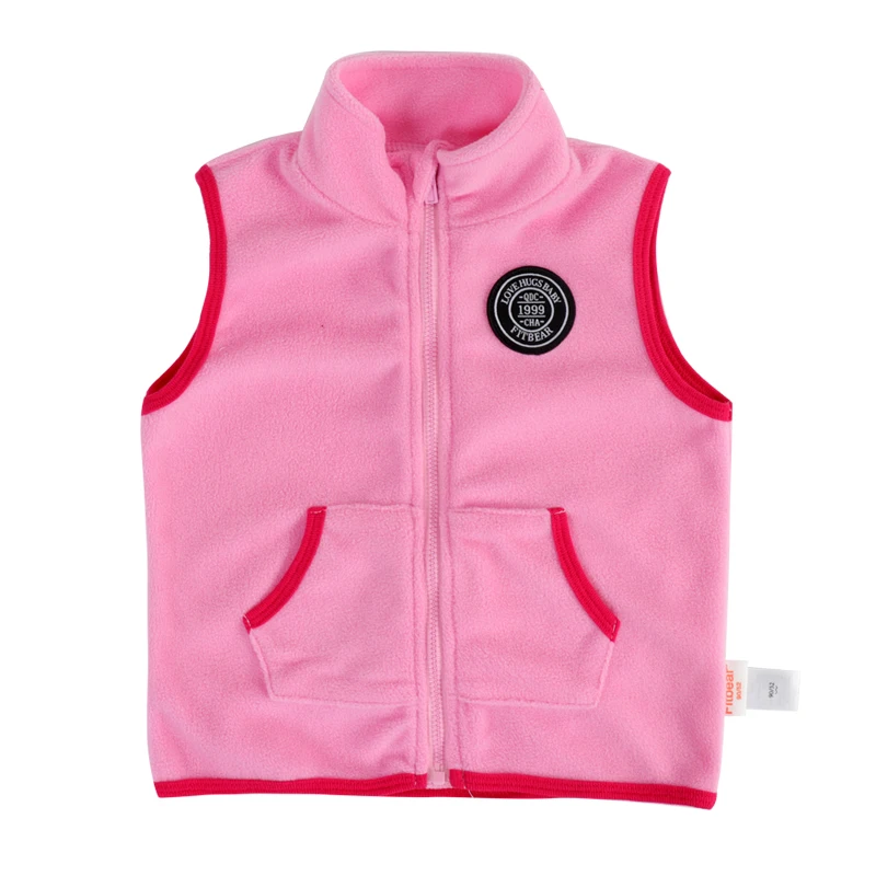 
FITBEAR Autumn Winter Thicken Girl Baby Vest Children Outwear Outdoor Zipper Vest 