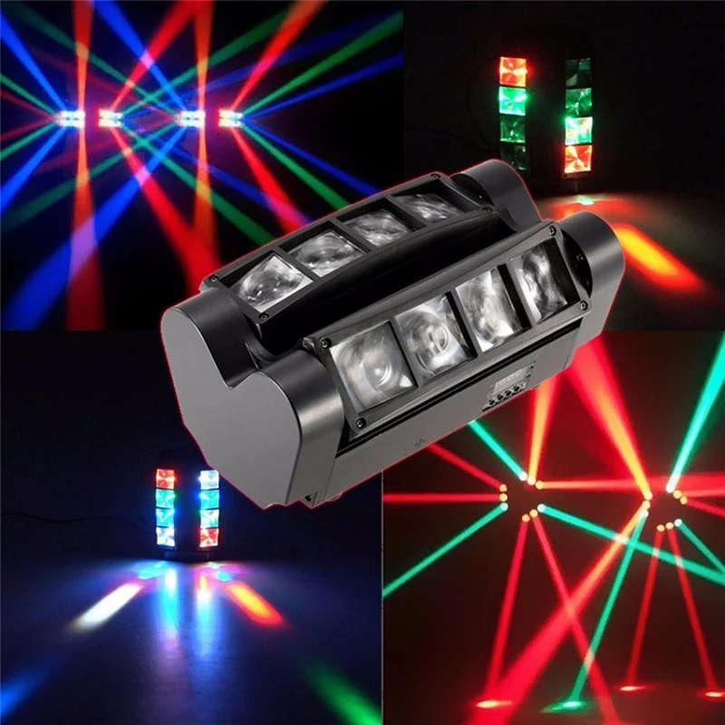 Mini Spider Moving Head DJ light 80W RGBW LED Stage Light DMX512 Dual Sweeper Effect Light Bar Dj Parties