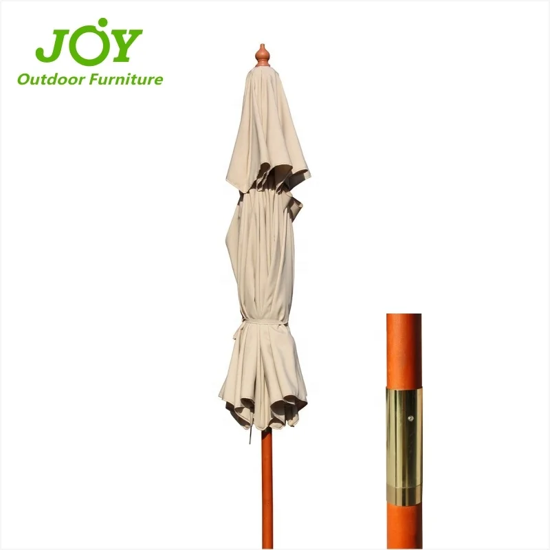 Wholesale Promotional Outdoor Wooden Market Beach Sun Umbrella Standard Size Wind Proof Cheap Mini Frame Advertising For Sale