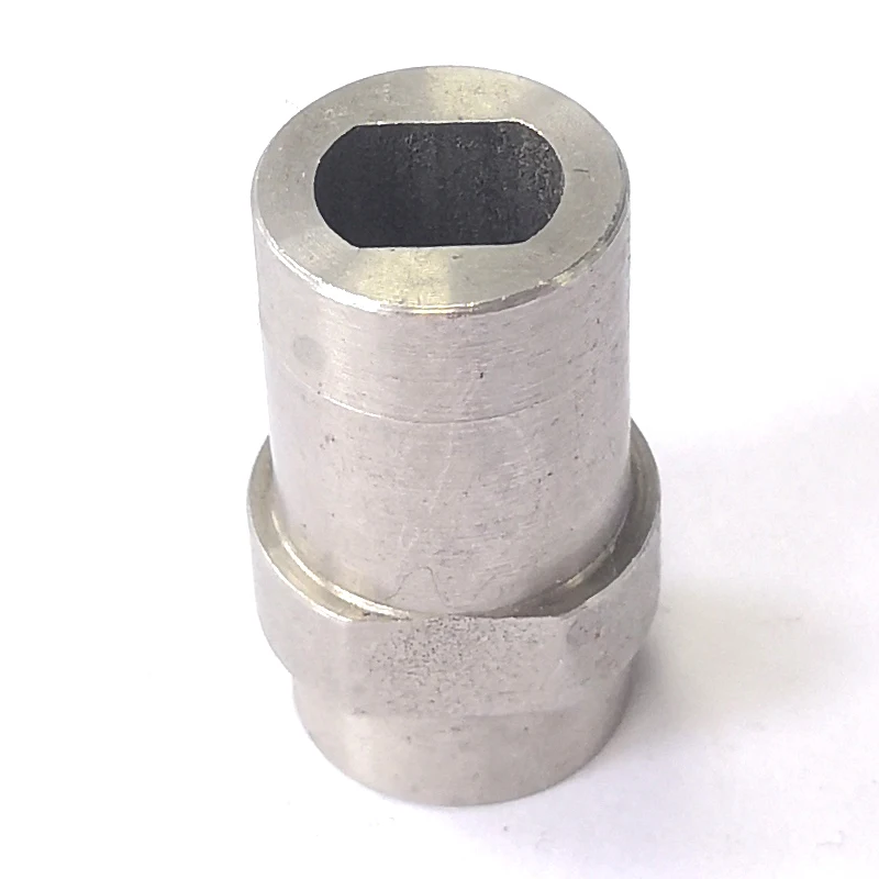 
Customized cnc turning SS small metal sleeve square hole bushing 