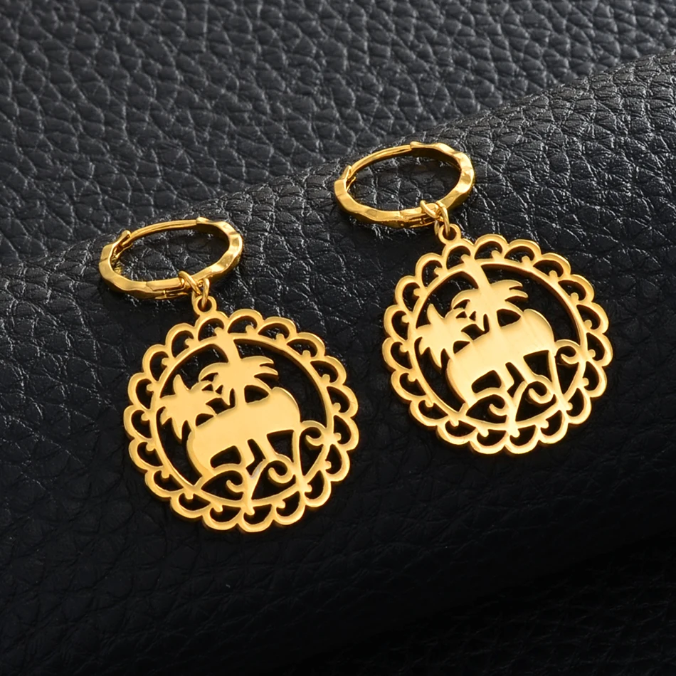 Hawaiian Earrings for Women Girl, Trendy Coconut tree Guam Chuuk Kiribati Jewelry Party Gifts Women Girls #G200521