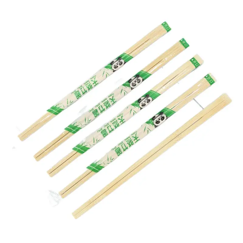 Manufacturers Custom Logo Printed Prices Japanese Ramen Sushi Disposable Twins Bamboo Chopsticks with Custom Sleeve