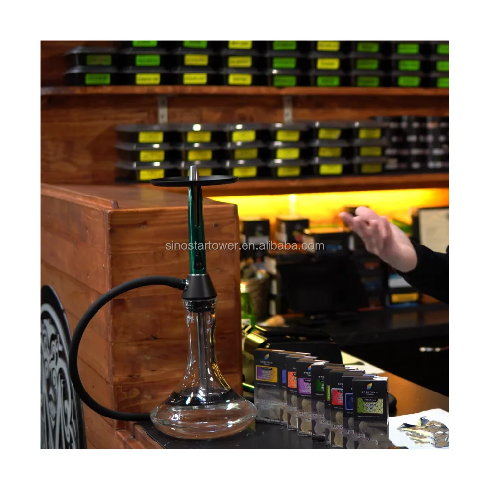 2022 New Fashion Rainbow Aluminum Glass Tobacco Arab Hookah Shisha For Bar Party Smoking Accessories