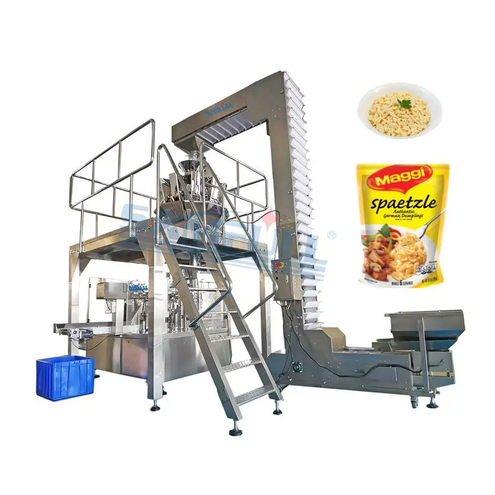 Automatic multifunction 14 head 12 head spaetzle egg pasta noodle cooked wheaten food grain rotary weighing packing machine