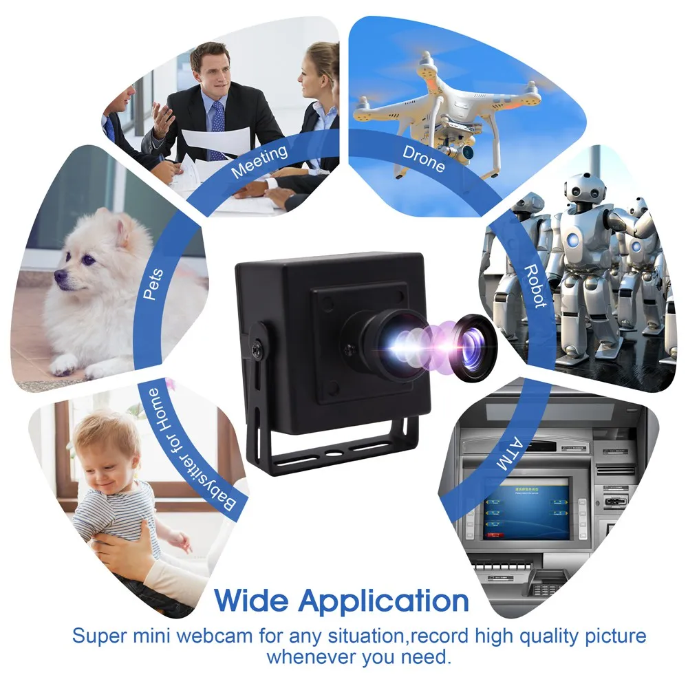 ELP 720P Wide angle USB Security camera 170 degree fisheye lens CMOS OV9712 UVC usb webcam for Mac Linux Android Windows