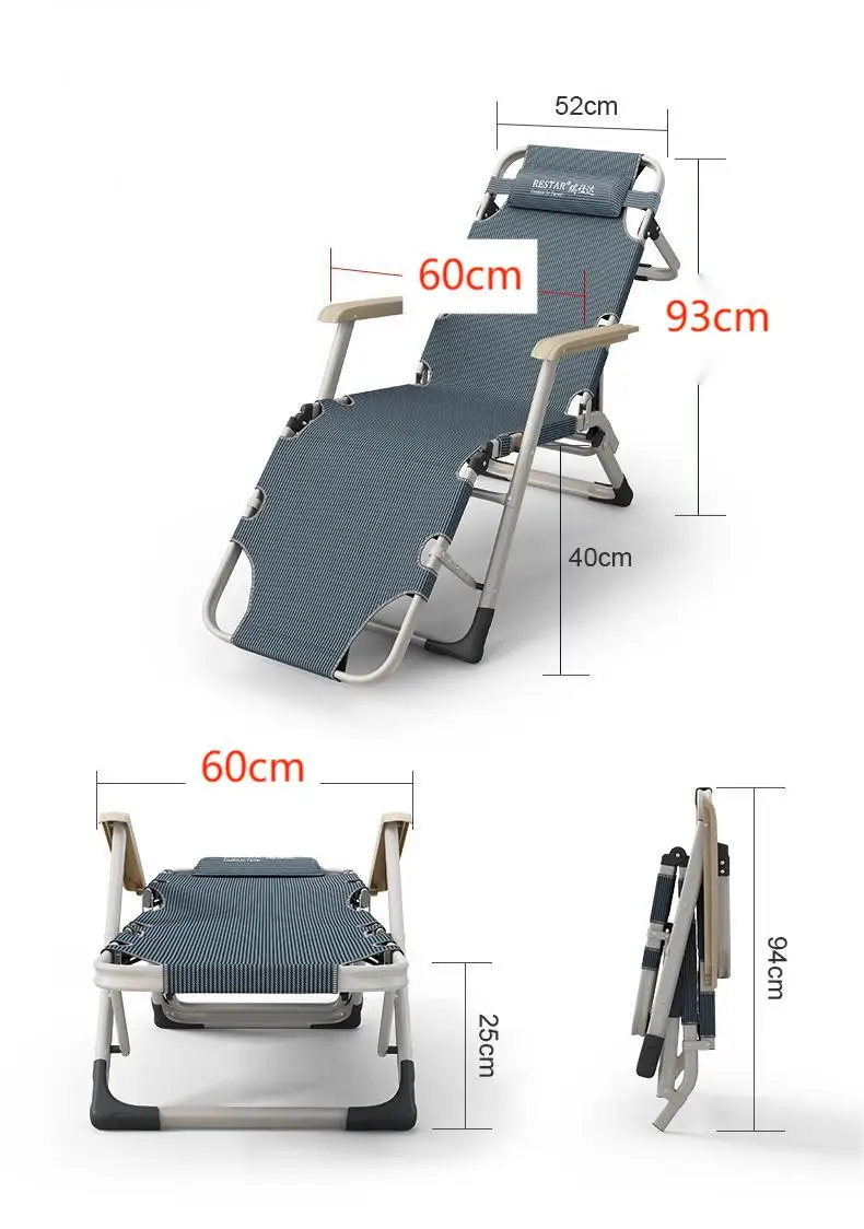 Multi-functional bedroom leisure lightweight metal zero gravity chair for camping lounge chair ottoman outdoor metal chair