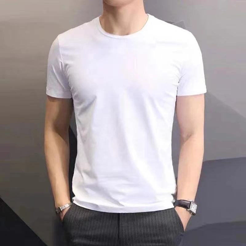 High quality factory custom men cotton t shirts in bulk blank white round neck t shirt 3 in 1 pack wholesale plain t-shirt