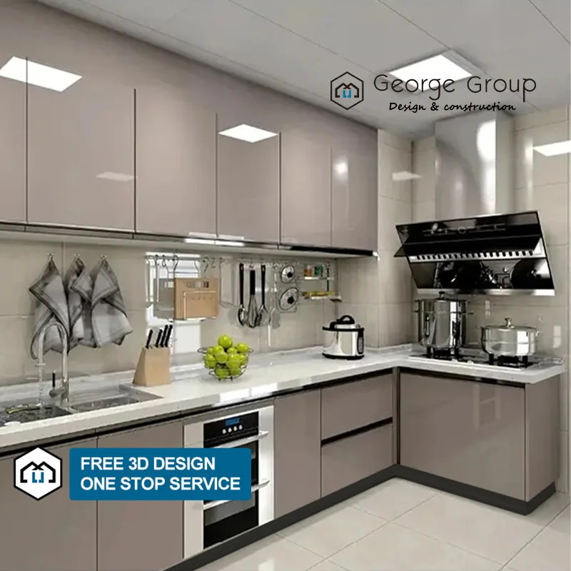 George custom high gloss complete kitchen furniture cupboards cabinet melamine modern designs kitchen cabinets