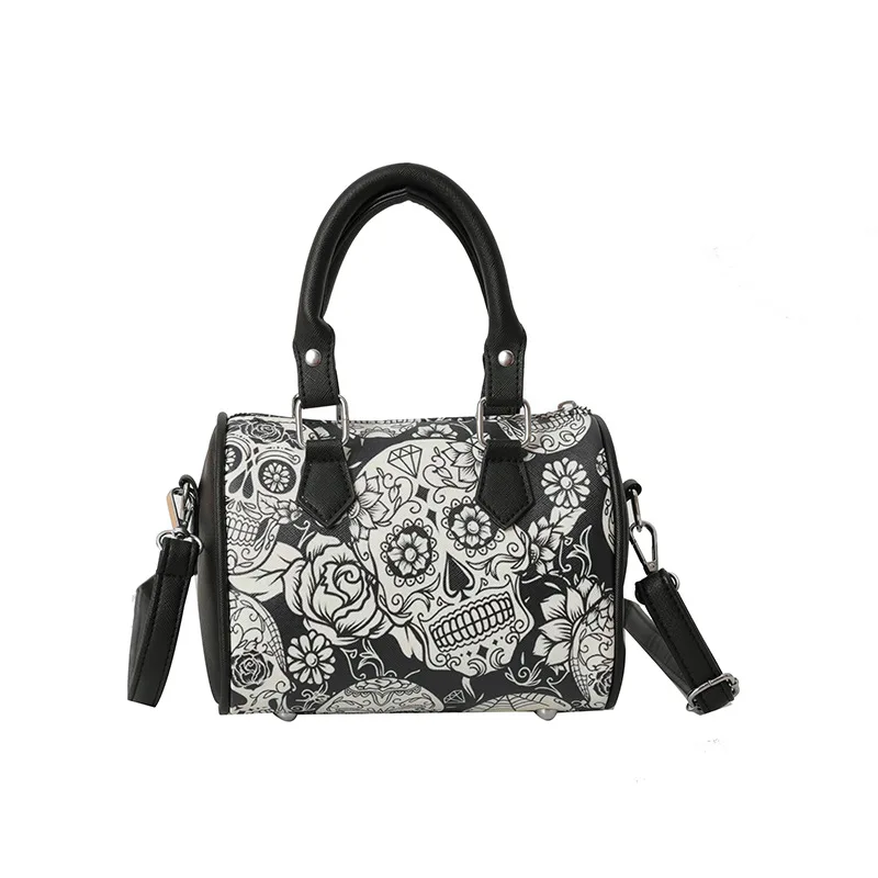 2023 Womens Halloween Purse Shoulder Messenger Boston Handbags Skull Bag and Purse Gothic Bags for Women