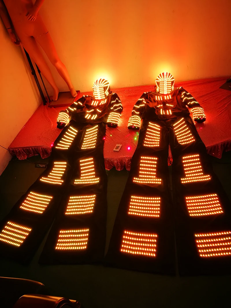 Hot Sale Street show Stilts  led robot costume david guetta suit led robot suit