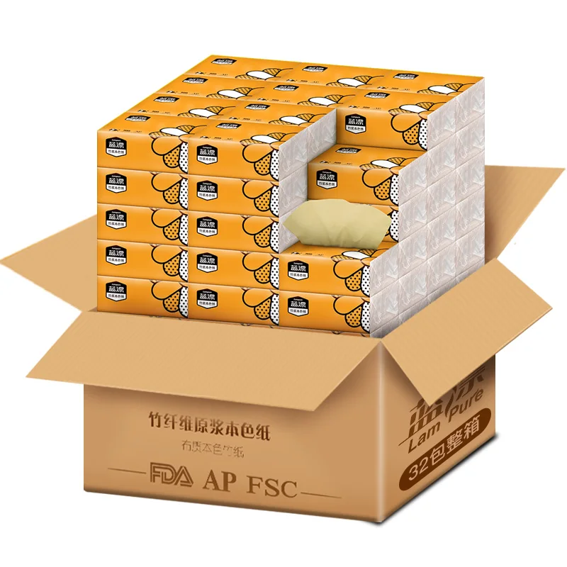 white facial tissue 3 ply Tissues Panda  design virgin bamboo pulp