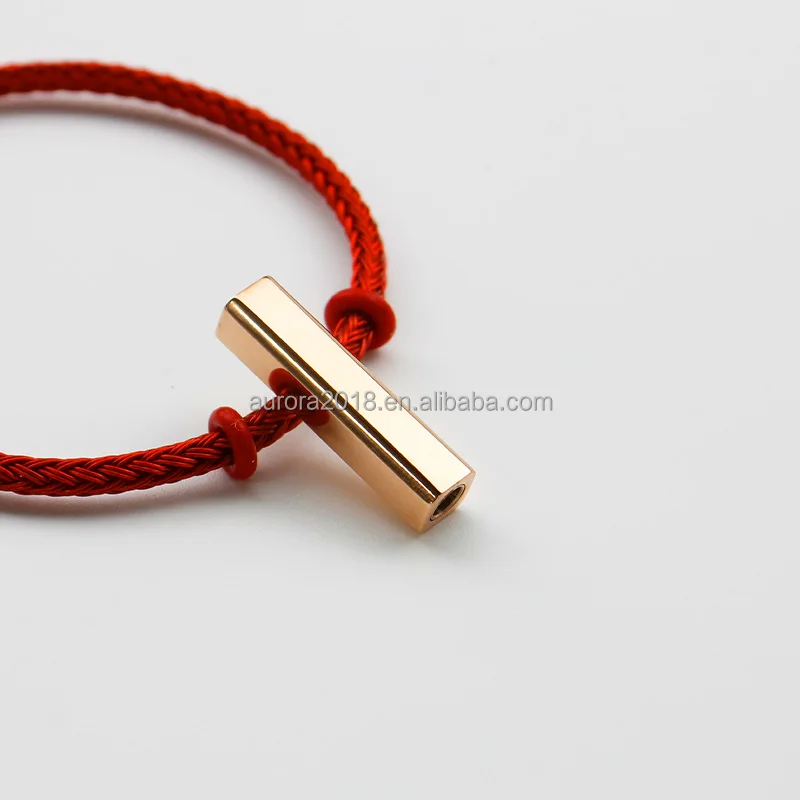 Customized Rectangle Stainless Steel Buckle Parts Wholesale Cuban Clasp Bracelet Leather Rope Buckle Accessories Rope Buckles