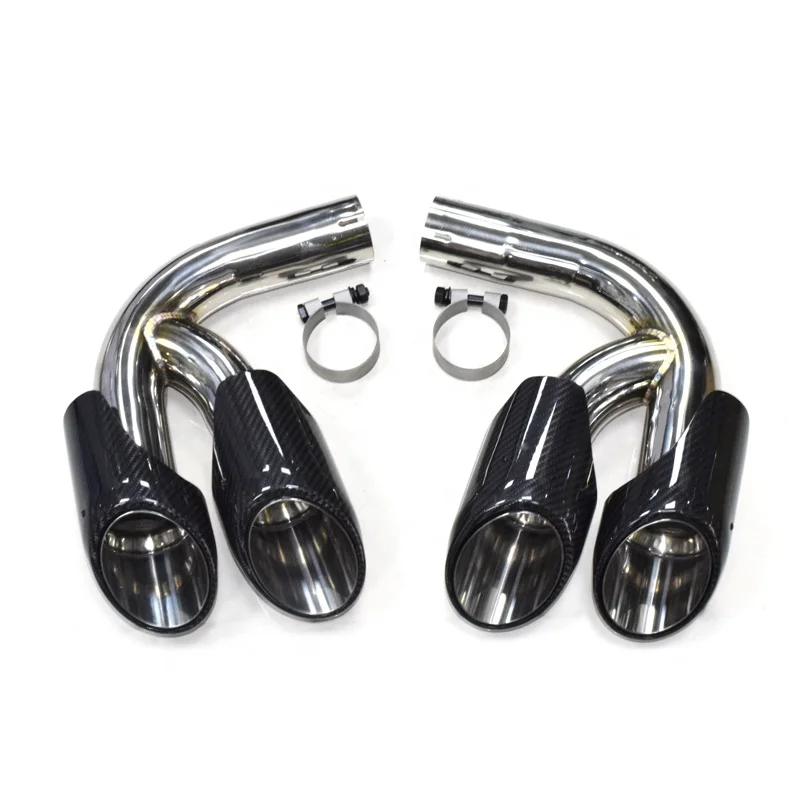 1 пара наконечников выхлопной трубы из углеродного волокна для Porsche Cayenne GTS 2018 2019 2020 наконечник глушителя выхлопная труба 304 нержавеющей стали