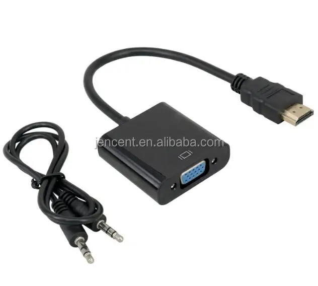 Кабель-адаптер 1080P HDTV o VGA, преобразователь vga «штырь HDTV-гнездо» с аудиокабелем aux 3,5 мм